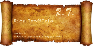 Ricz Terézia névjegykártya