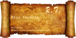 Ricz Terézia névjegykártya
